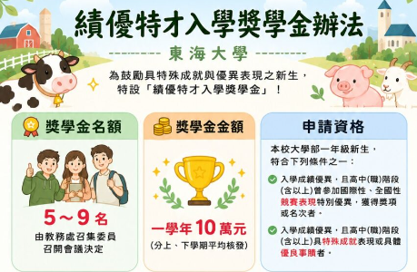 115學年度「績優特才入學獎學金」申請